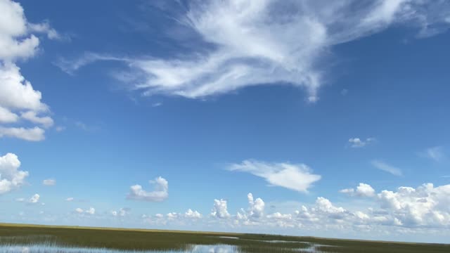 Airboat Seems to Fly Through the Clouds