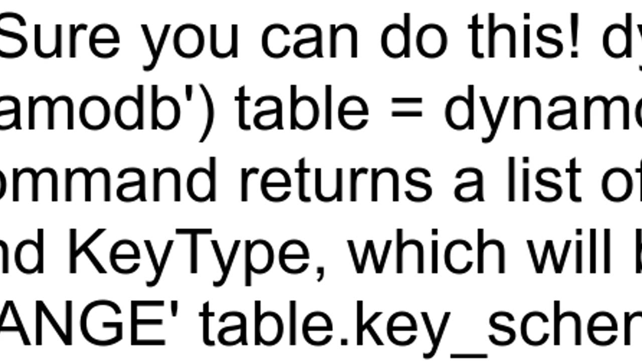 In DynamoDB given a table can I programmatically find the primary keys both hash key and sort key