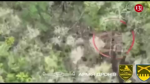 Russian equipment and trucks are hit by artillery after being detected by a drone