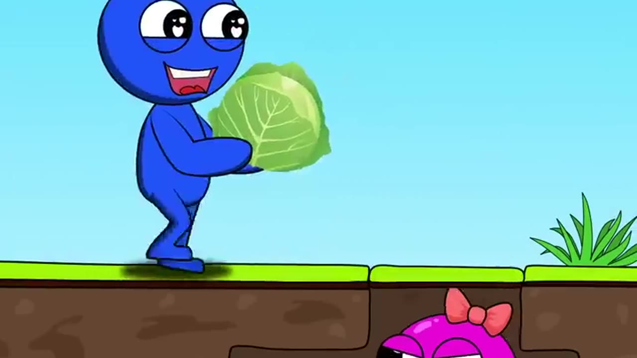 Inversion version Rainbow Friends Blue Noticed Pink stealing his food Funny Animation 🤣🤣🤣 #shorts )