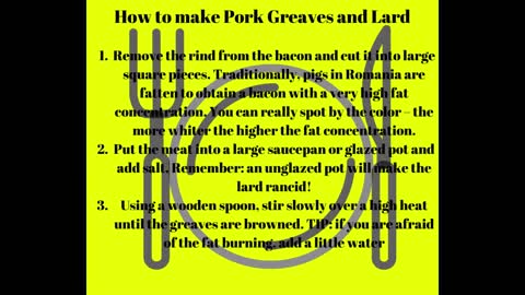 Romanian Ethnic Food Jumari (Pork Greaves and Lard)