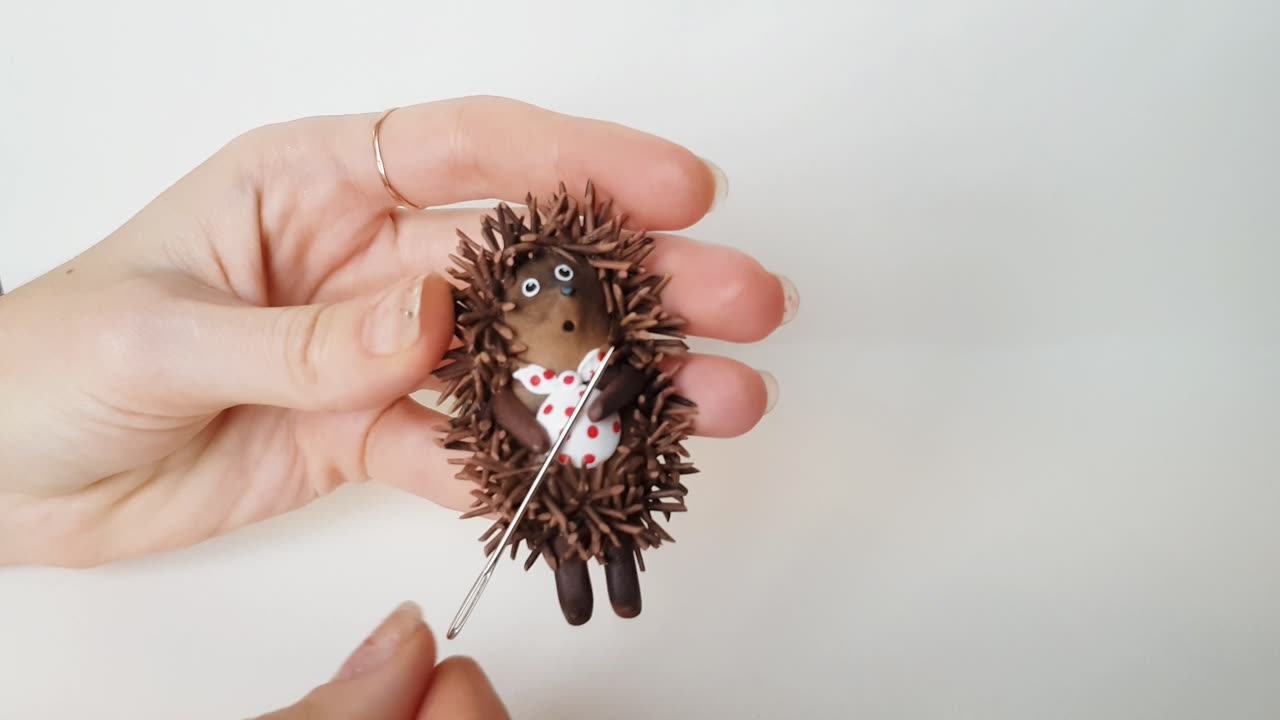 Fridge magnet Hedgehog in the fog. Magnetic needle holder for embroidery needle holder by AnneAlArt