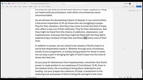 Deliverance from Hopelessness: A Prayerful Response