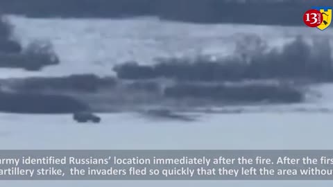 Coming under fire, Russians fled, abandoning their cannons and fellow soldiers in the snowy area