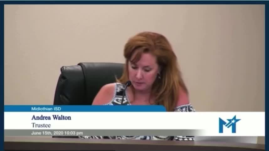 Midlothian ISD School Board Meeting 6/20/2020