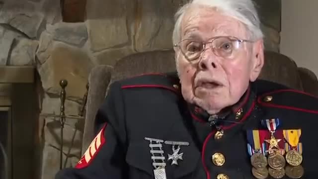 100 year old US Marine Corps veteran break down crying "This is not the country we fought for"