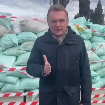 Mayor of Lvov explaining that Molotov cocktails are now being called "Bandera smoothies"