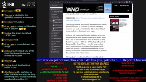 2021-12-03 15:00 EST - The Common Sense Show: Patriot Line Friday with Derek, PATRIOTski & Glry Anon