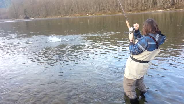 Lady Catches the Fish of Her Life