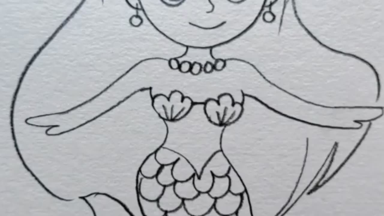 How to easy draw mermaid step by step?