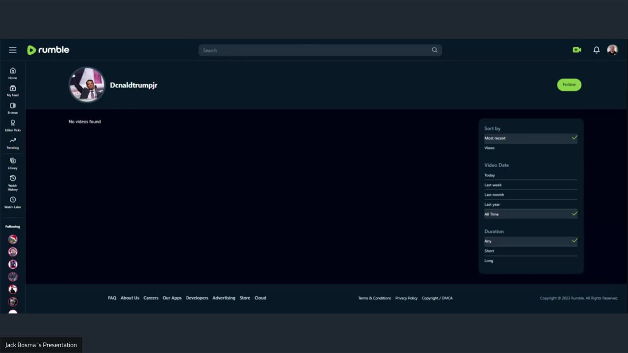 https://rumble.com/user/Dcnaldtrumpjr