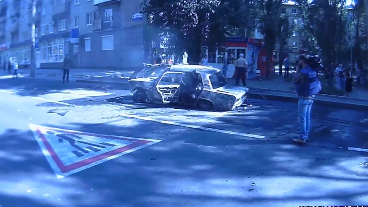 АТО Обстрел Донецка 27.08.2014. Donetsk bombed by the Ukrainian Army