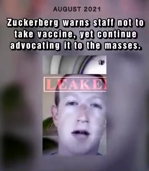Leaked Video: Zuckerberg warns staff not to take vaccine