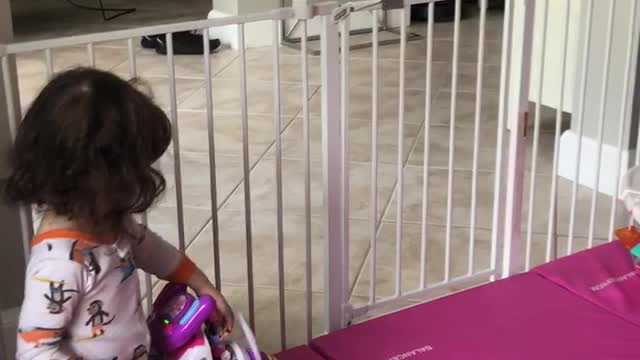 Playing in her playroom again