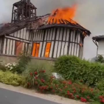 FRANCE - A 16th century Catholic Church has been burnt to the ground
