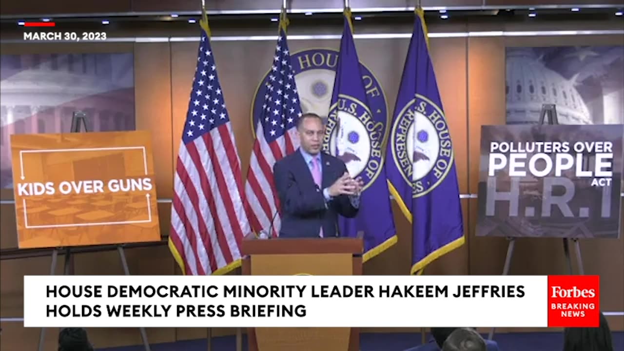 JUST IN- Hakeem Jeffries Renews Call For Gun Control Following Nashville School Shooting