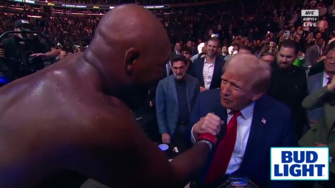 Jon Jones just won his UFC match and gave the championship belt to Trump