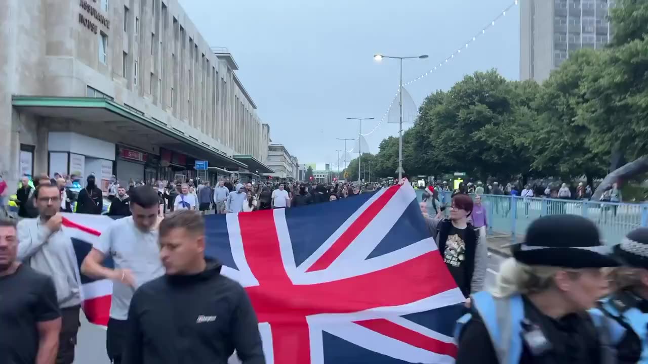 Patriots protesting immigration crisis in Plymouth