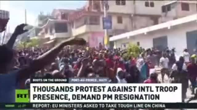 Thousands protest against foreign intervention on Haiti