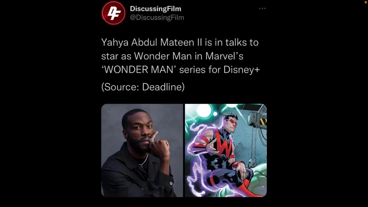 BREAKING Yahya Abdul Mateen II Cast as Wonder Man in MCU Disney Plus Series