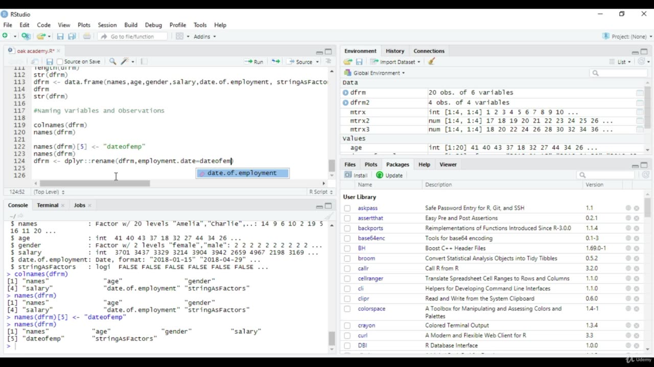 Python Full Course - Chapter 25 - 2. Naming Variables and Observations in DF