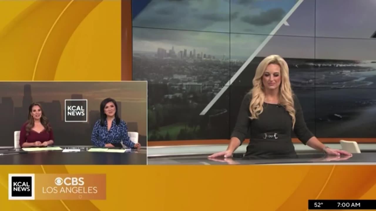 CBS LA weather lady Alissa Carlson collapses live on TV