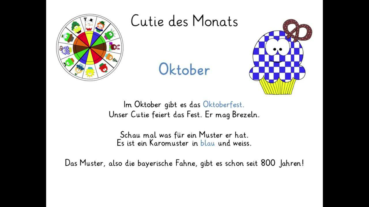 Learn months & culture in German - Cutie des Monats OKTOBER - the 1 minute video