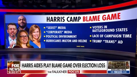 Harris aides point fingers at 'sexist' media, hurricanes for election loss