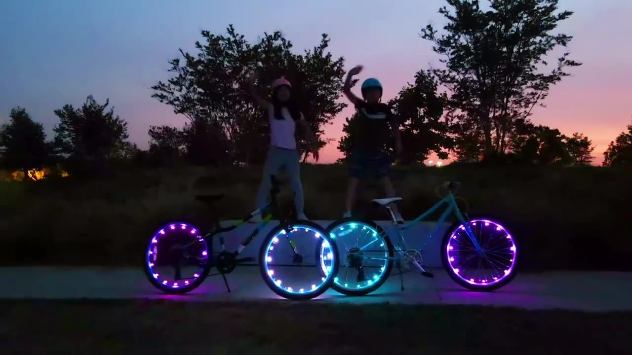 The Brightest LED Bike Wheel Lights 7 color in 1 - Super Cool Bicycle Tire Lights by BLITZU