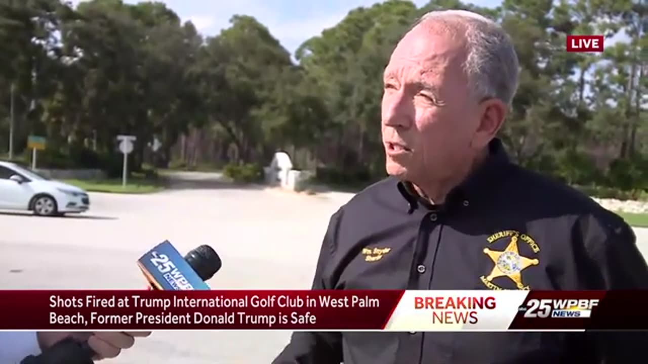 ASSASSINATION ATTEMPT SHERIFF WILLIAM SNYDER A Martin County Sheriff addresses gunfire incident at Trump golf course,