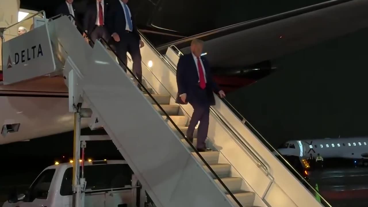 President Trump is wheels down in Michigan for his final rally of the 2024 campaign