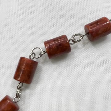 Handmade Unique 32”~34” Adjustable Necklace with Bamboo Coral, Jade