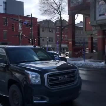 Convoy rolling into Fredericton New Brunswick