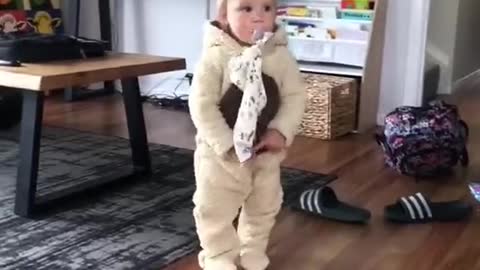 Toddler Tries for Hug but Face Plants Instead