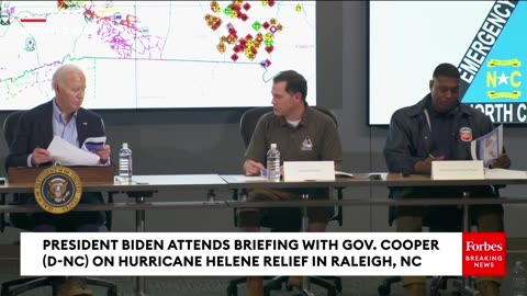 JUST IN- Biden And Gov. Cooper Attend Operational Briefing On Hurricane Helene In North Carolina