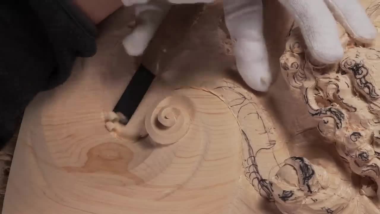 Wood Carving Dragon| To use technic of Japanese traditional wood carving| Woodworking1