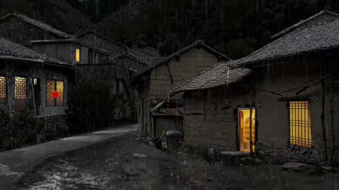 Beautiful night rain video