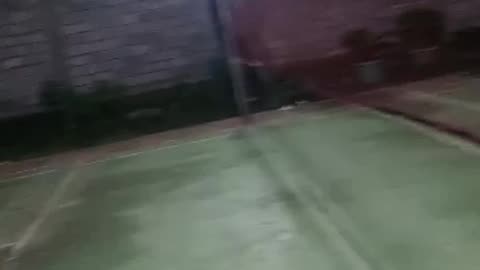 Playing badminton night