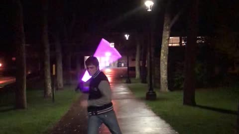 Lightsaber spin at college