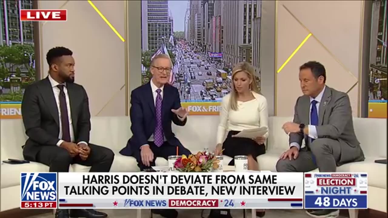 'Fox & Friends' notices Harris repeating same script