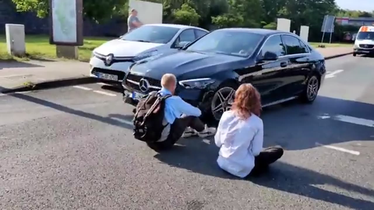 Germans getting really tired of these "eco activists" blocking the road...