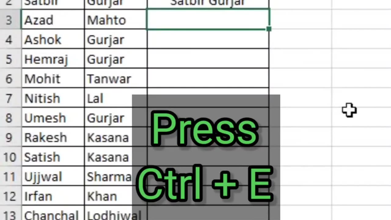 Flash Fill | Full Name | Excel Tricks