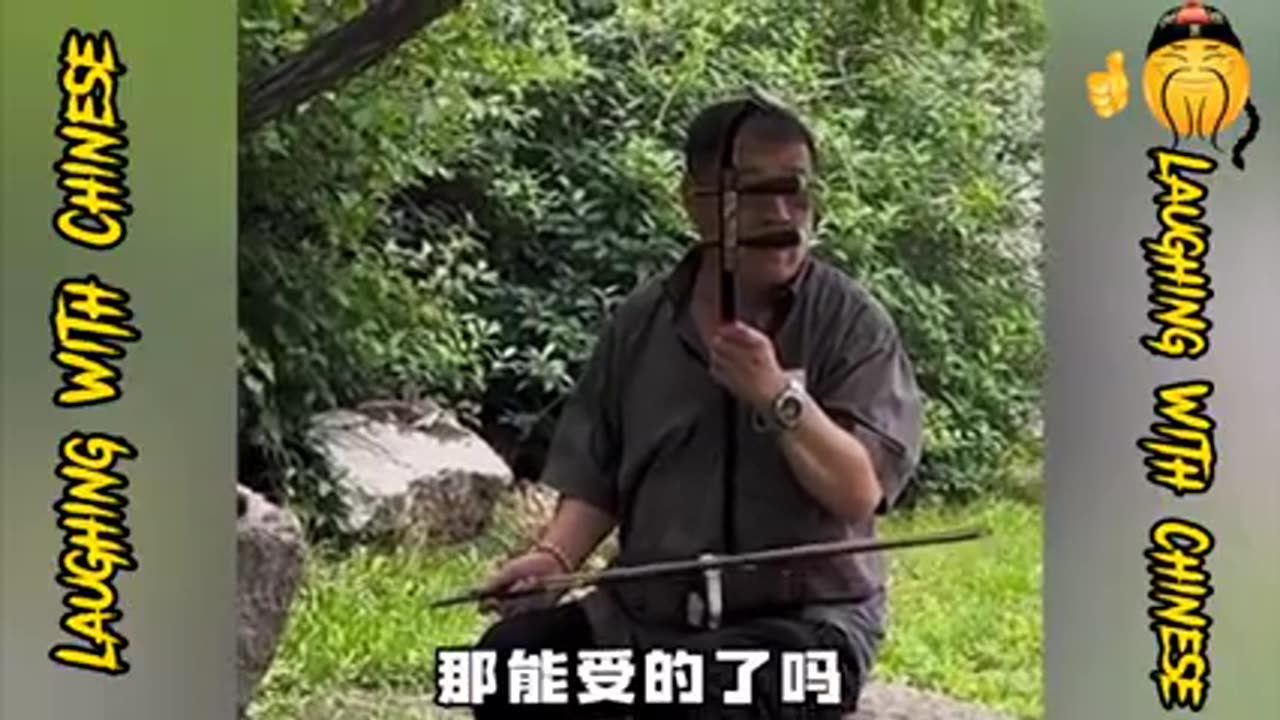 Funny blind trainer to laugh