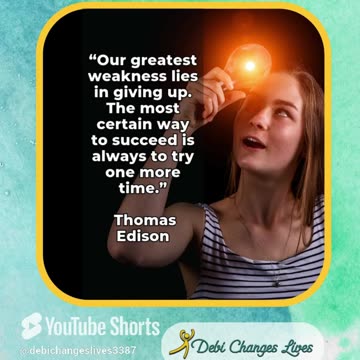 Monday Mindset Quote🧠Greatest Weakness is Giving Up – Try again