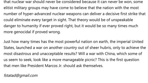The war with China, if it comes, won't be a picnic