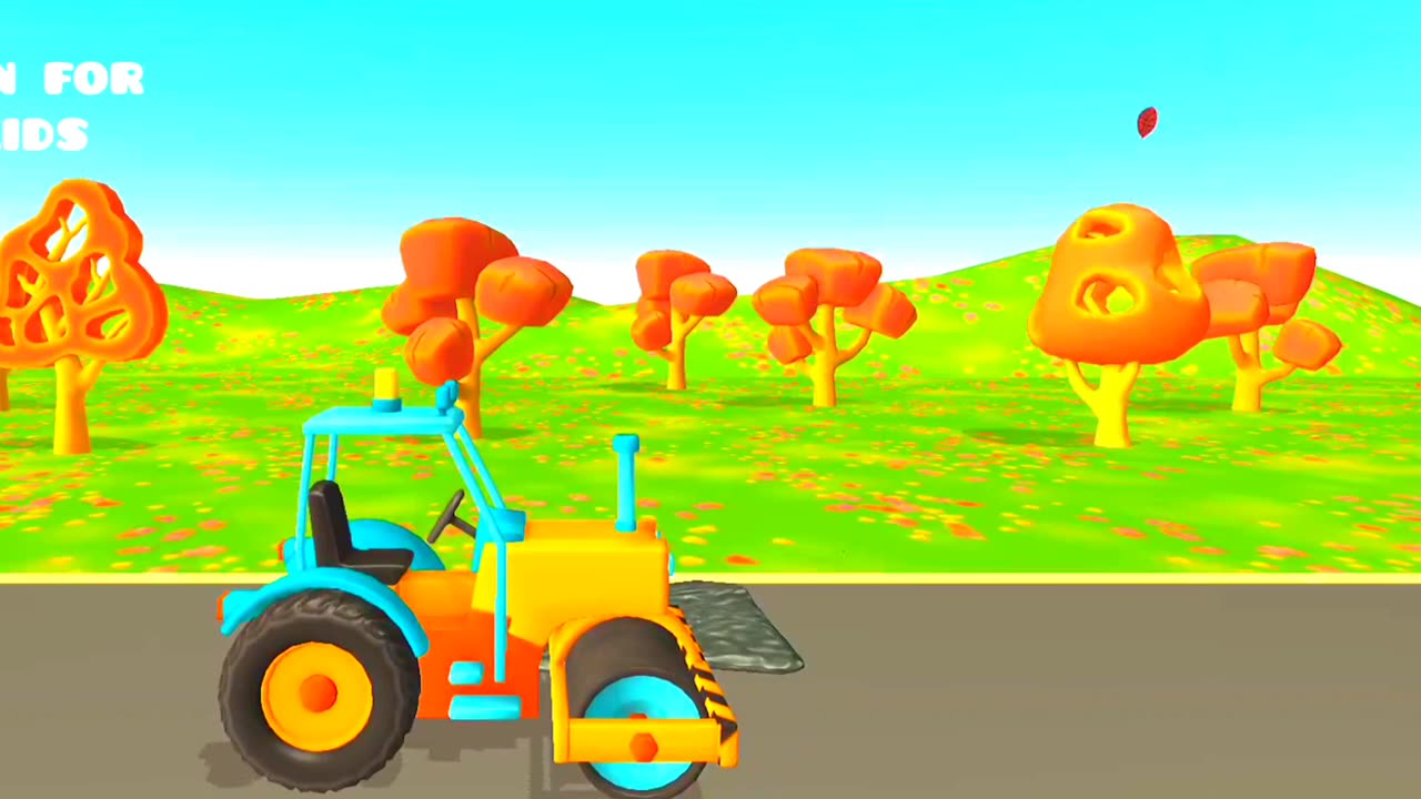 Road roller/cartoon video♥️children🎉Fun for kids