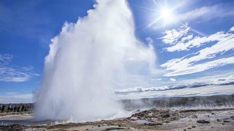 Explosion In The Geysir Strokkur Loop Video (No Copyright)