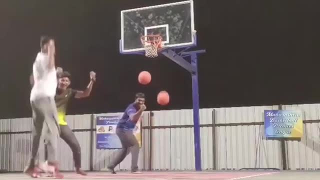 Men Score Three Perfect Baskets One After Another