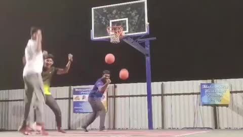 Men Score Three Perfect Baskets One After Another