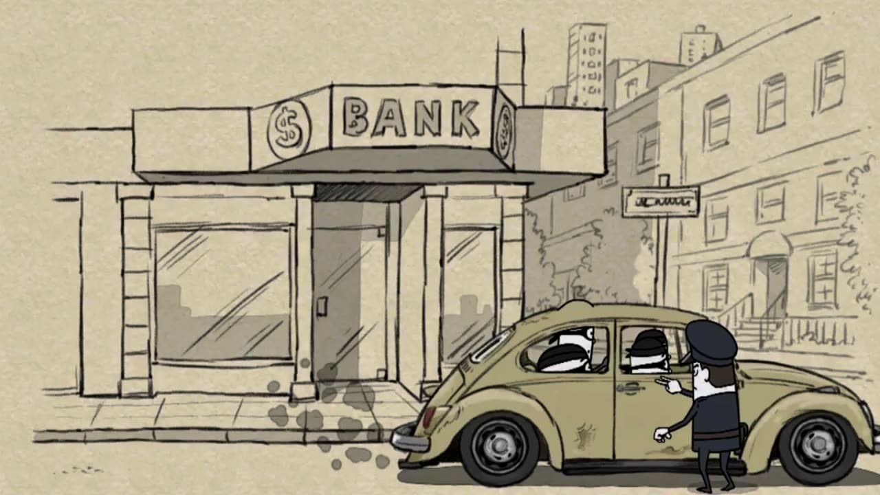 Funny 2D Animation Cartoon/ Bank Robber